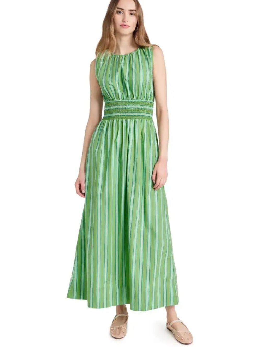 Faithful The Brand Cira Maxi Dress Green Striped